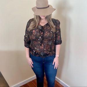 Live 4 Truth see through floral blouse in XL